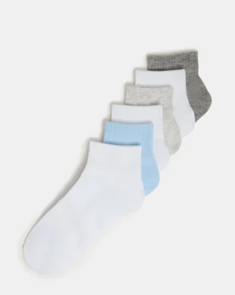 6-pak skarpetek Peyton Ribbed Quarter Socks White Multi