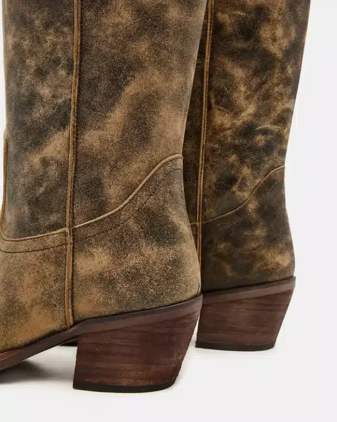 Albany Brown Distressed Wide Calf Albany Brown Distressed Wide Calf