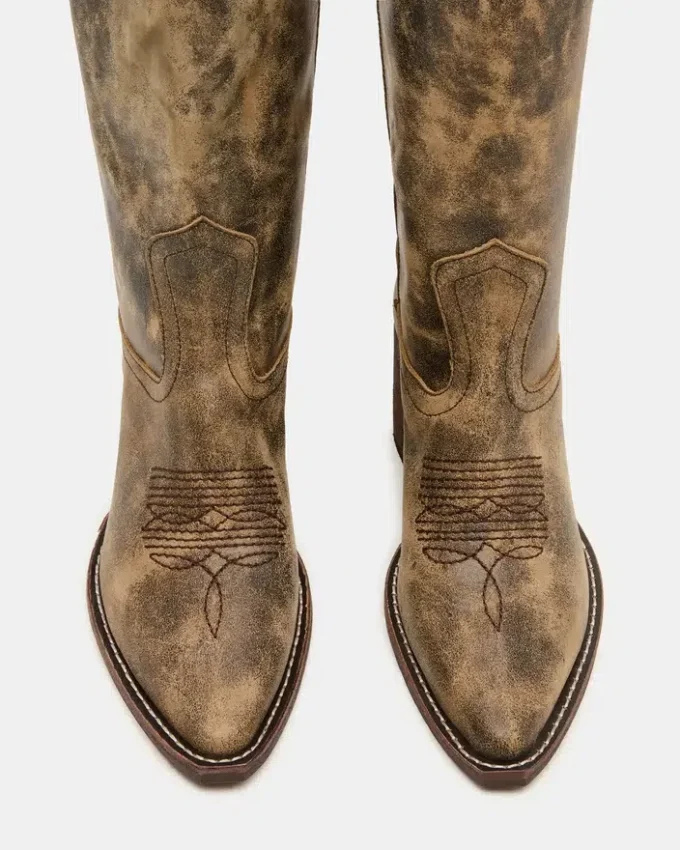 Albany Brown Distressed Wide Calf Albany Brown Distressed Wide Calf