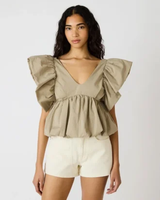Bluzka Saskya w kolorze khaki