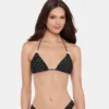 Czarny top bikini Darling Dot w wielokolorowe kropki