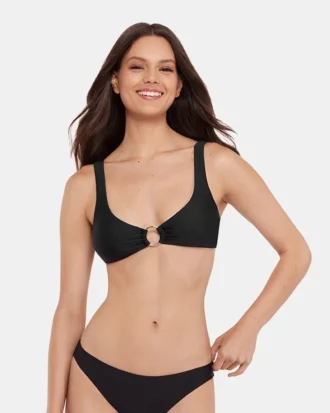 Elegancki i szykowny top bikini w kolorze czarnym