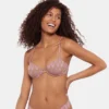 Fioletowy top bikini z połyskiem Chevron Fioletowy top bikini z połyskiem Chevron