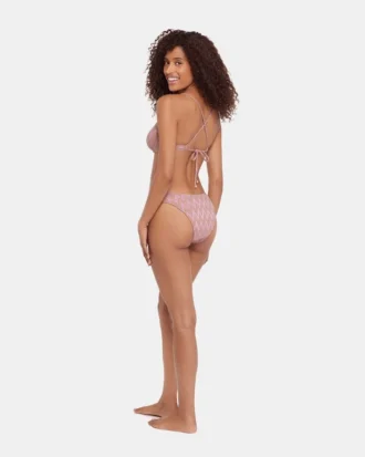 Fioletowy top bikini z połyskiem Chevron