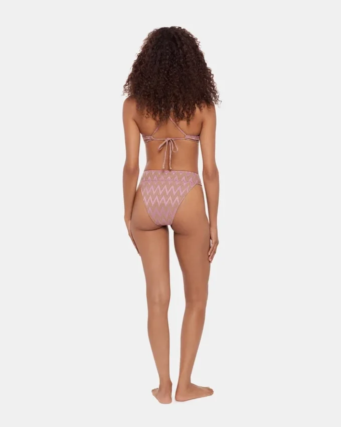 Fioletowy top bikini z połyskiem Chevron Fioletowy top bikini z połyskiem Chevron