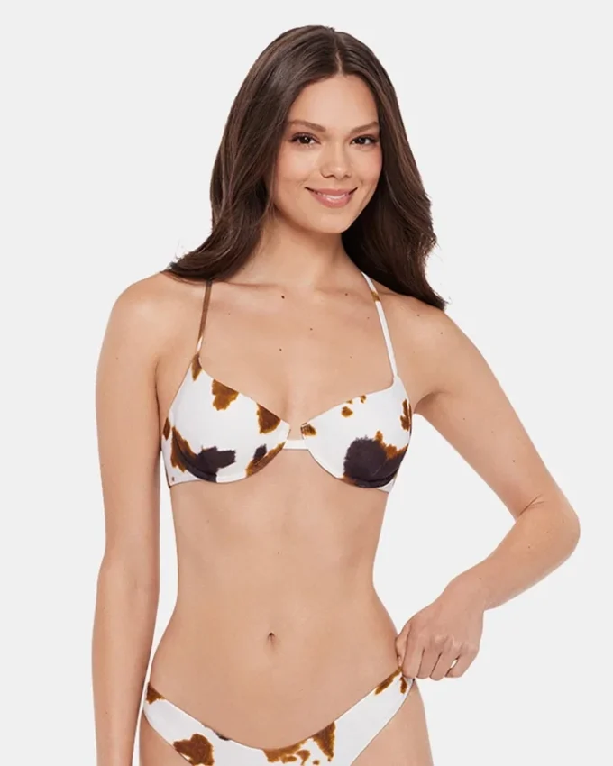 Góra bikini Hideout z nadrukiem krowy Góra bikini Hideout z nadrukiem krowy