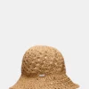 Słomkowy kapelusz typu bucket w stylu boho w kolorze jasnobrązowym Słomkowy kapelusz typu bucket w stylu boho w kolorze jasnobrązowym