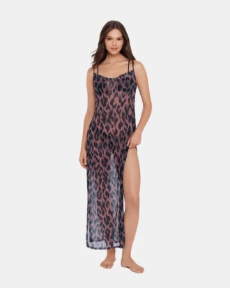 Static Leopard Bikini Cover-Up Natural Static Leopard Bikini Cover-Up Natural