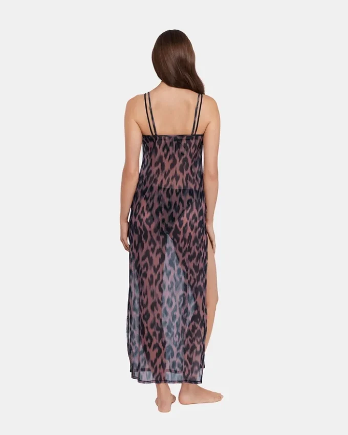 Static Leopard Bikini Cover-Up Natural