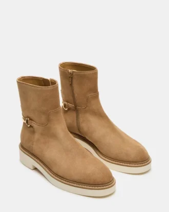 Zamszowe botki Diablo w kolorze taupe