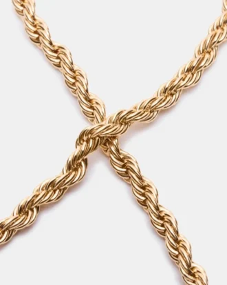 Złota bransoletka na kostkę z łańcuszkiem typu rope